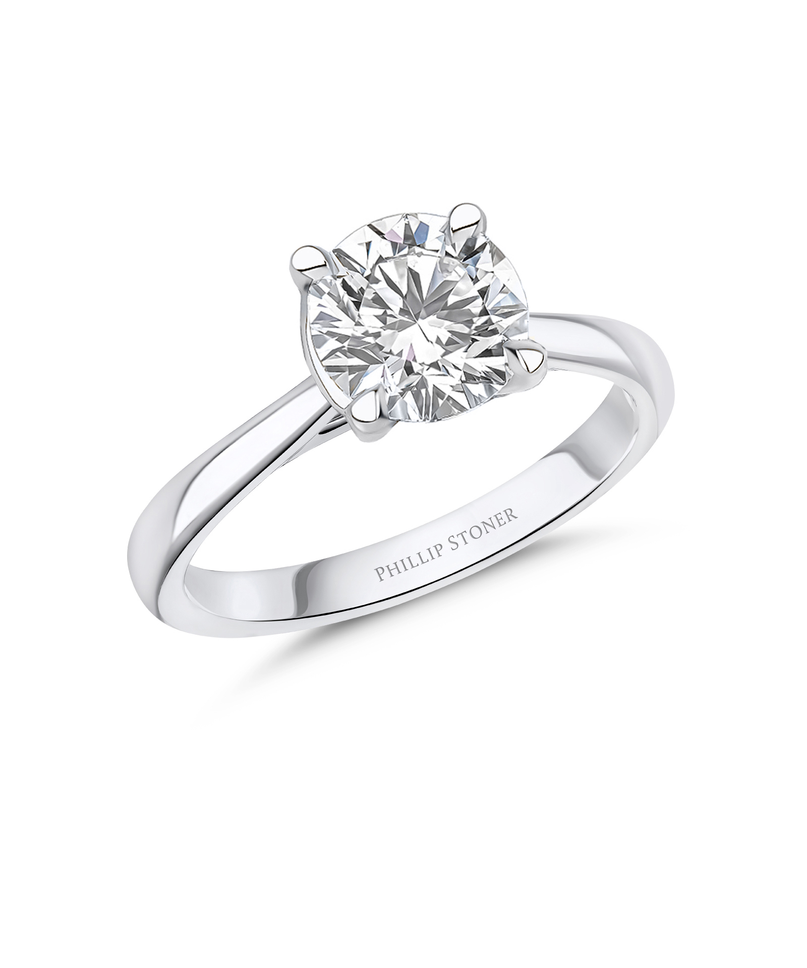 Platinum 2ct Round Brilliant Cut Lab Grown Diamond Solitaire Ring