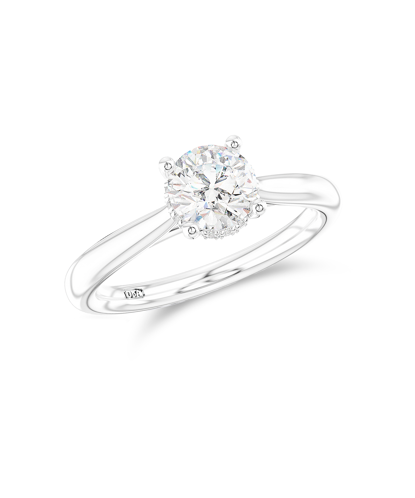 Platinum Hidden Halo Solitaire Engagement Ring