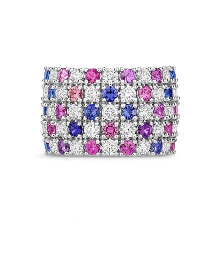 Untreated Madagascan Sapphire & Diamond Cocktail Ring, Phillip Stoner The Jeweller