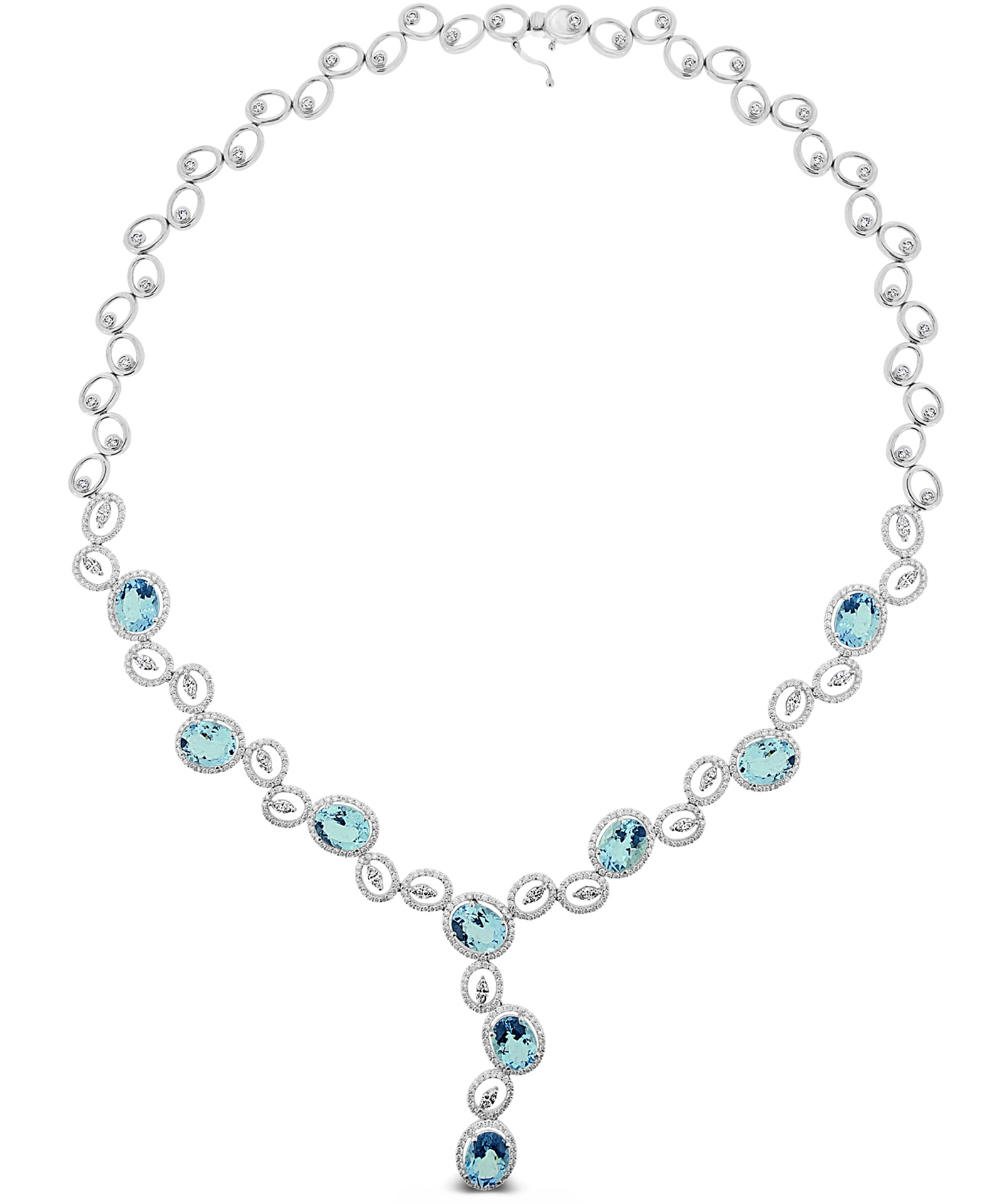 Aquamarine & Diamond Collar Necklace